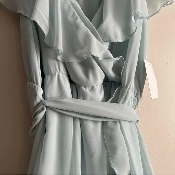 Show Me Your Mumu • Jess Ruffle Midi Dress in Icy Blue