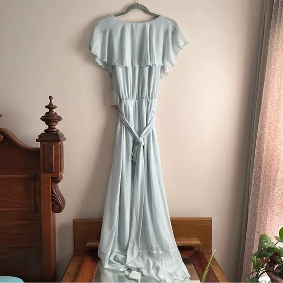 Show Me Your Mumu • Jess Ruffle Midi Dress in Icy Blue