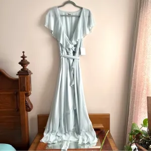 Show Me Your Mumu • Jess Ruffle Midi Dress in Icy Blue