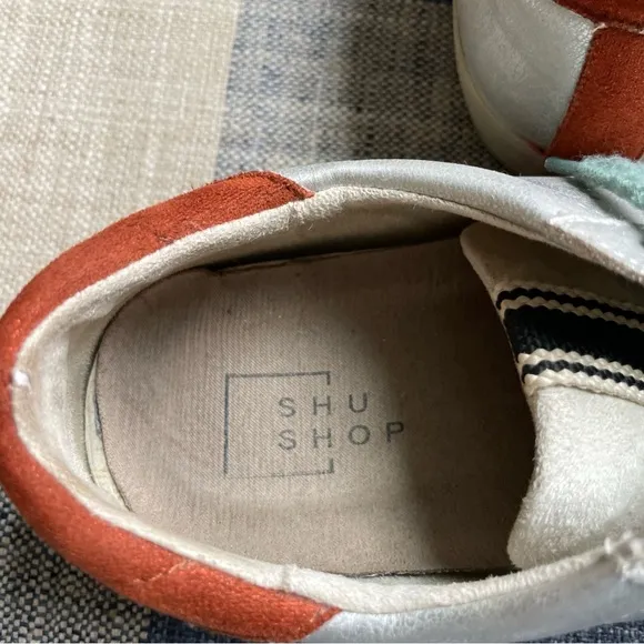 Shu Shop Silver Sneakers with Teal Laces