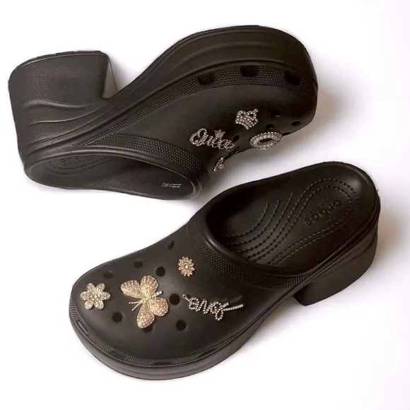 Siren Black Croc Clog
