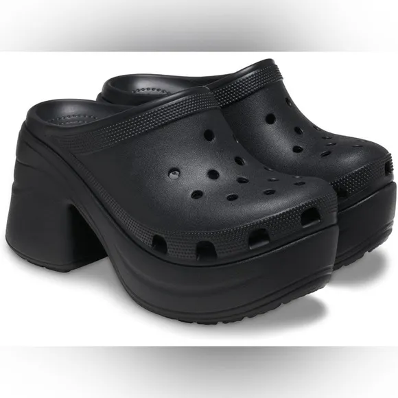 Siren Black Croc Clog