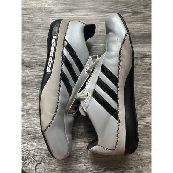 Size 11 adidas Porsche Design S2 Metallic Silver Black Driving Shoes Sneakers
