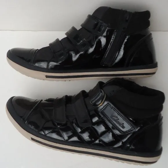 SIZE 3 M. CLARKS kids patent leather shoes.