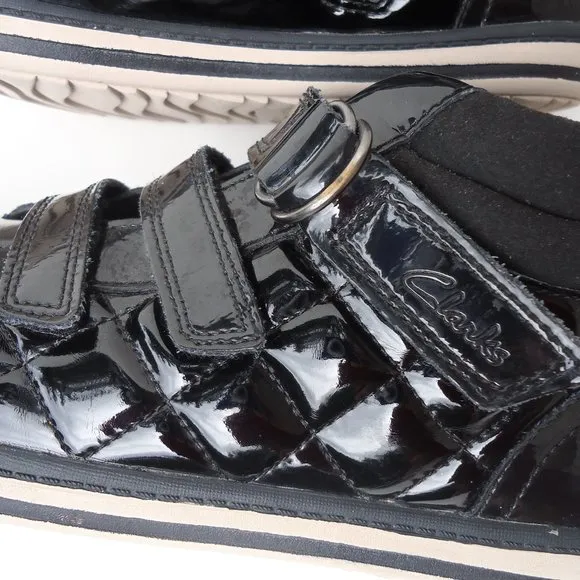 SIZE 3 M. CLARKS kids patent leather shoes.