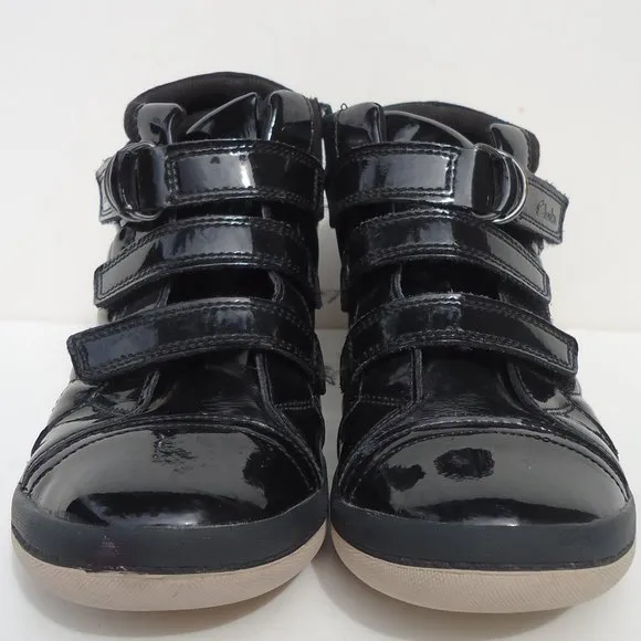 SIZE 3 M. CLARKS kids patent leather shoes.