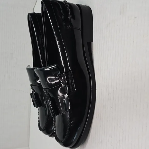 Size 7 Tods Mens  Black Tassel Loafer Dress Shoes