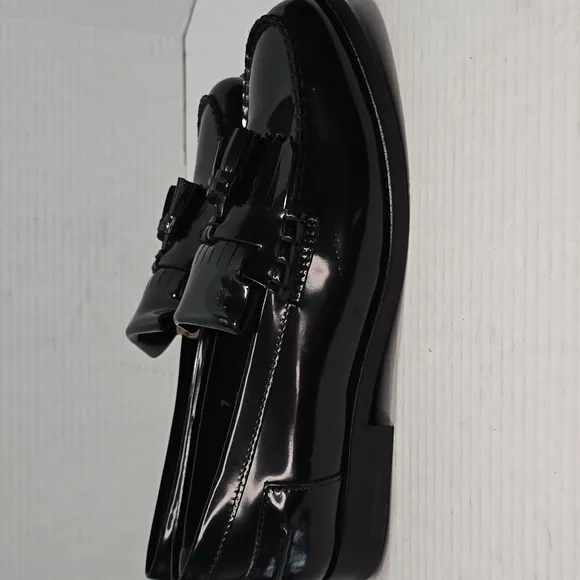 Size 7 Tods Mens  Black Tassel Loafer Dress Shoes