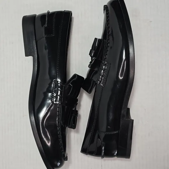 Size 7 Tods Mens  Black Tassel Loafer Dress Shoes