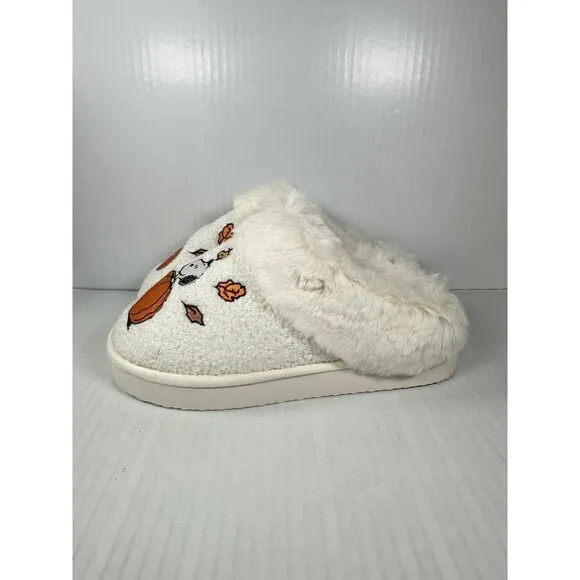 Size 8 Women’s AE Fall Peanuts Snoopy Slippers American Eagle Ivory NEW