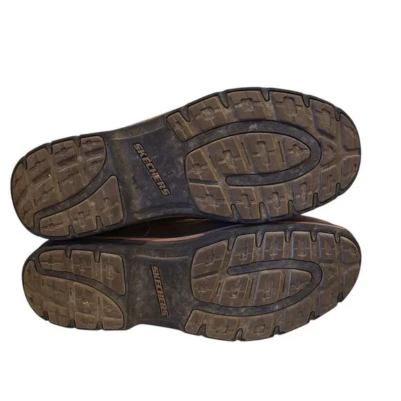 Skechers Boots Men's Relaxed Fit Segment Dorton Slip On Chelsea Brown Leather 14