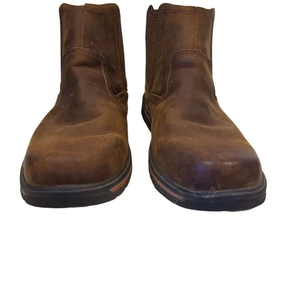Skechers Boots Men's Relaxed Fit Segment Dorton Slip On Chelsea Brown Leather 14