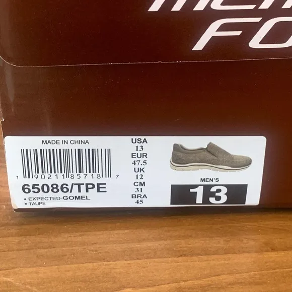 Skechers Expected Gomel Casual Slip On Sneakers Mens Size 13 65086 Taupe Relaxed
