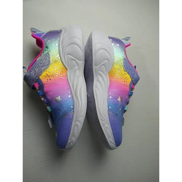 Skechers Girls 3 Unicorn Dreams Purple Rainbow Strap Adjustable Low Top Sneakers