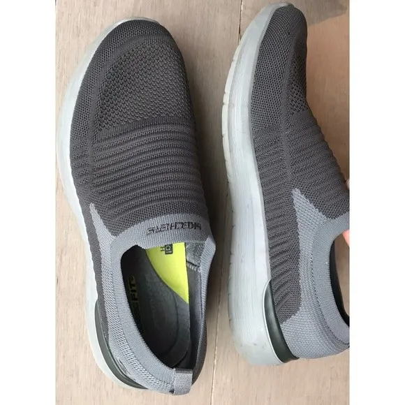 Skechers Lattimore Carlow Men Slip-On Shoes loafers 12 Eu 46 gray sportswear