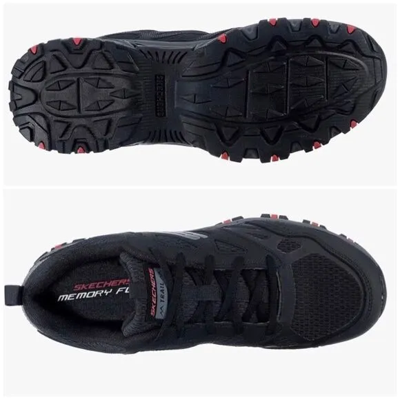SKECHERS - M Sz 8.5 - NWOT Hillcrest Trail Trainer Lace-Up Sneakers in Black