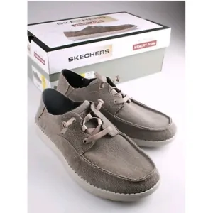 Skechers Mens Air -Cooled Memory Foam Sneakers Slip On Brown ; US Size 9  NEW