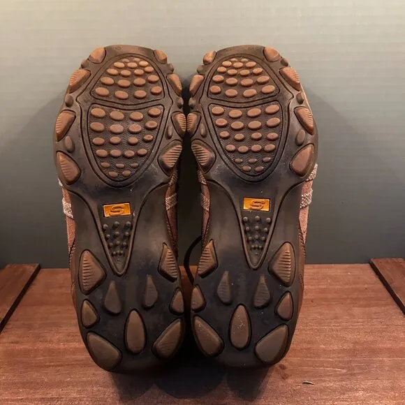 Skechers Mens Brown Leather Sneakers Driving Shoes SN 60716 Size 9.5