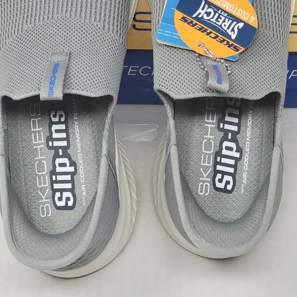 Skechers Mens Slip Ins Sneakers Size 7.5 232450/Gry Vegan Air Cooled Slip On New