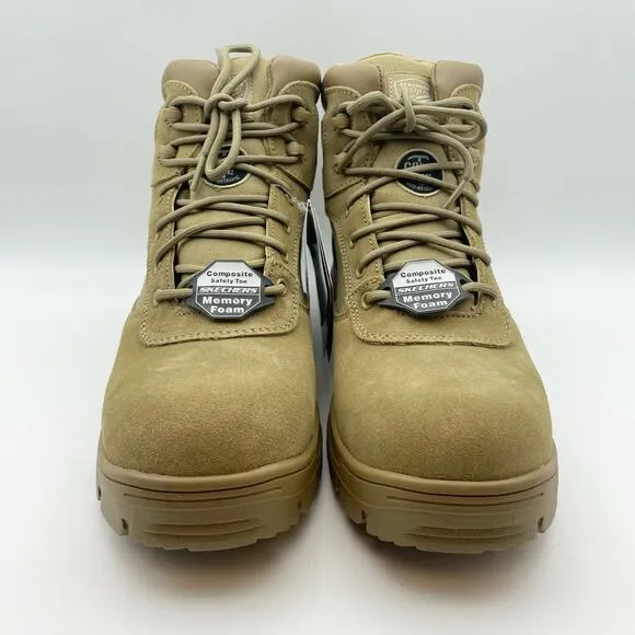 Skechers Men's Wascana Tactical Work Boots US 10 Tan Brown Composite Toe EH NIB