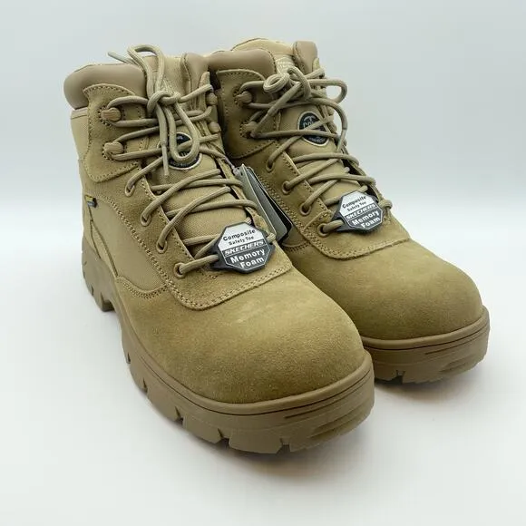Skechers Men's Wascana Tactical Work Boots US 10 Tan Brown Composite Toe EH NIB