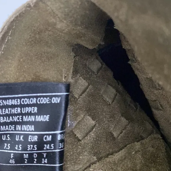 Skechers Olive Green Distressed Suede Leather Slip-on Western Boots Booties