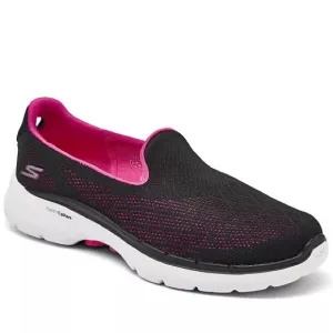 SKECHERS PINK &amp; BLACK SLIP ON SNEAKER