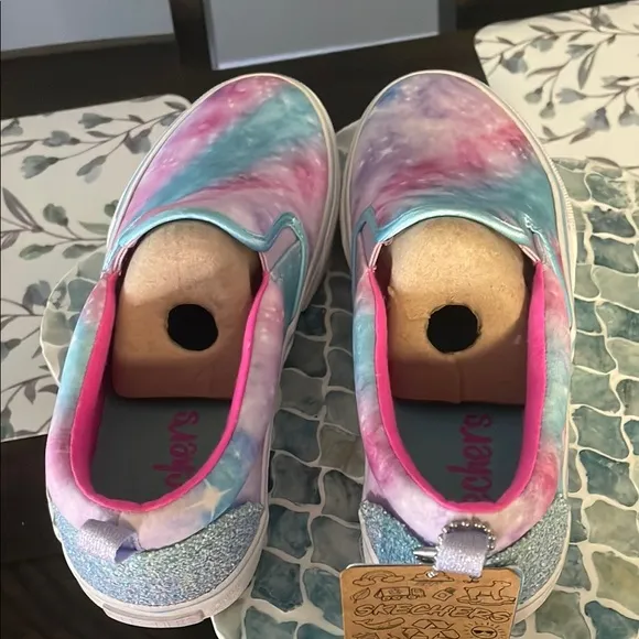Skechers Pink and Blue Slip-On Sneakers