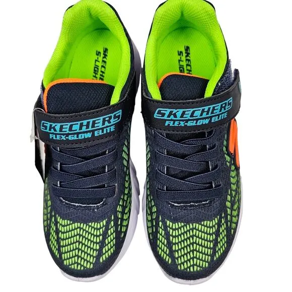 Skechers S-Lights Flex-Glow Elite Vorlo Navy/Multi NIB Kids' Size 3