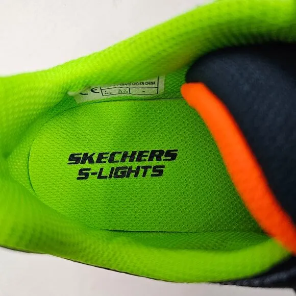 Skechers S-Lights Flex-Glow Elite Vorlo Navy/Multi NIB Kids' Size 3