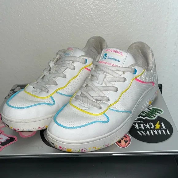 Skechers Tokidoki EXTREMELY LIMITED White Sneakers with Colorful Accents