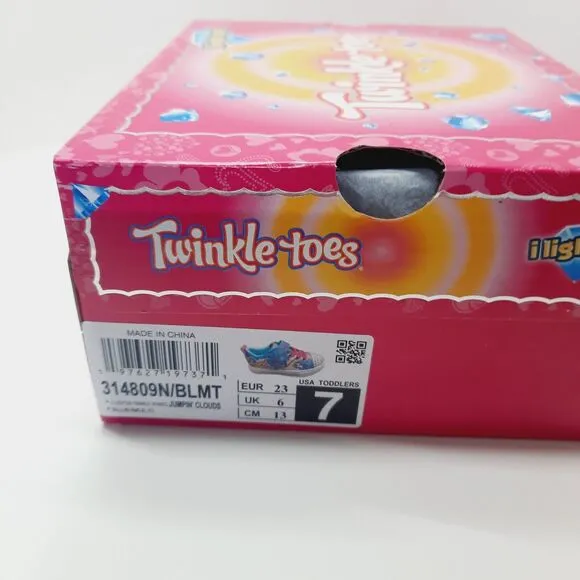 Skechers Toodler Girls Twinkle Toes Slip-on Sneaker Size 7 Unicorn-Jumpin Clouds