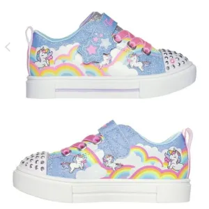 Skechers Toodler Girls Twinkle Toes Slip-on Sneaker Size 7 Unicorn-Jumpin Clouds