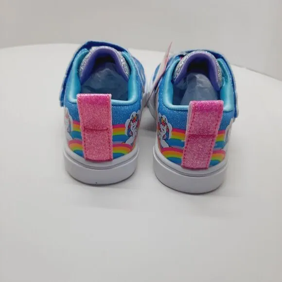 Skechers Toodler Girls Twinkle Toes Slip-on Sneaker Size 7 Unicorn-Jumpin Clouds