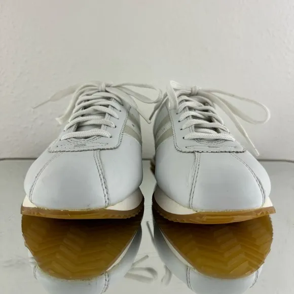 SKECHERS Vintage Y2K 2000s White Leather Rhinestone Stripe Casual Track Sneakers