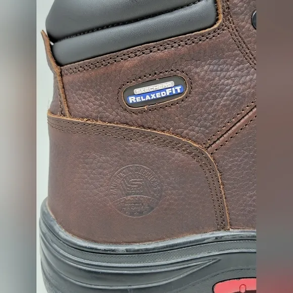 Skechers Work Boots Comp Toe 77067W Men's Size 12 Brown Slip Resistant New