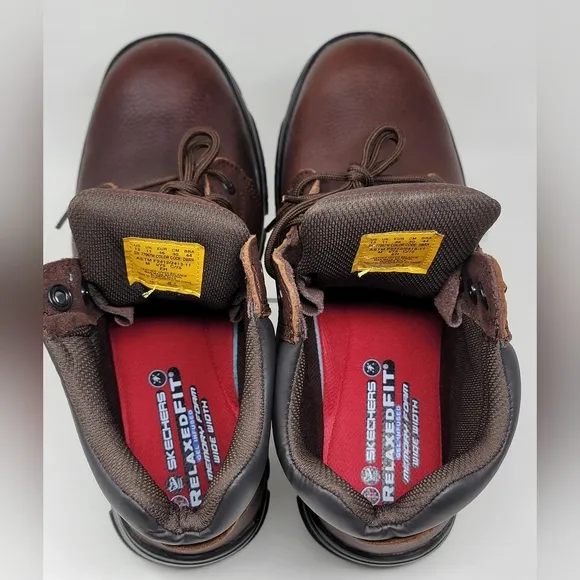 Skechers Work Boots Comp Toe 77067W Men's Size 12 Brown Slip Resistant New