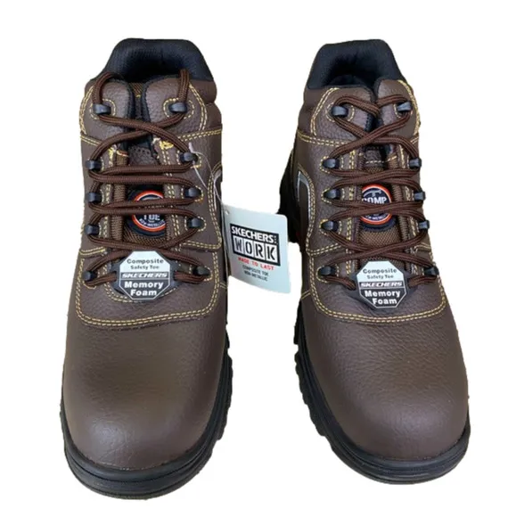 Sketchers Safety Work Composite Toe Boots Brown Men’s Size 10