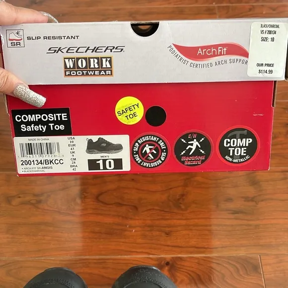 Sketchers Slip Resistant Arch Fit Men's Work Footwear Safety Toe Shoes Sneakers