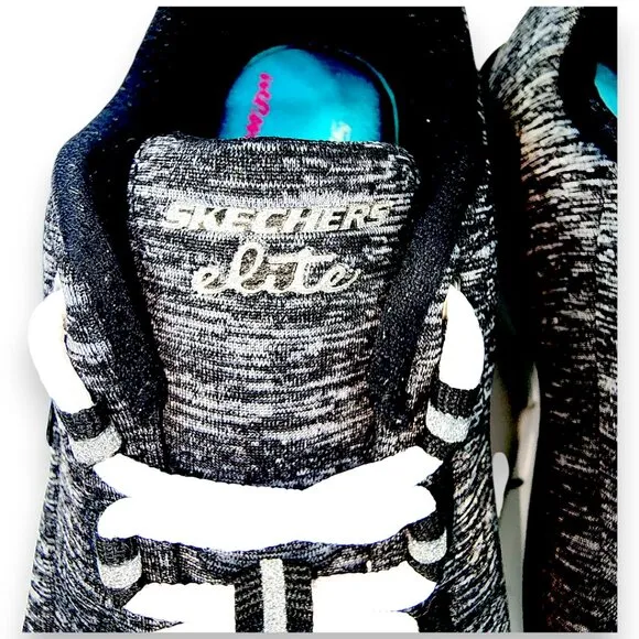 Sketchers-Women's SIZE 6- Memory Foam Elite Sneakers-Flex Elite-Black White