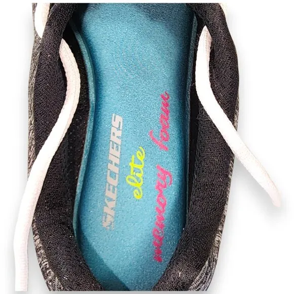 Sketchers-Women's SIZE 6- Memory Foam Elite Sneakers-Flex Elite-Black White