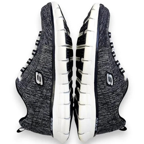 Sketchers-Women's SIZE 6- Memory Foam Elite Sneakers-Flex Elite-Black White