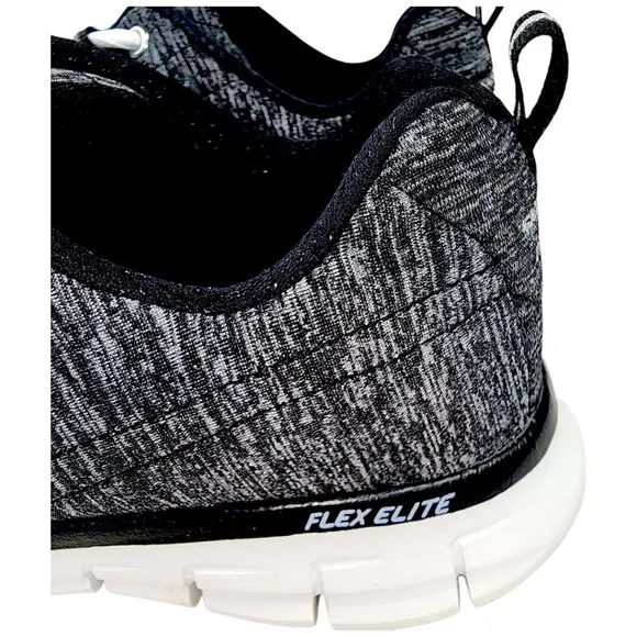 Sketchers-Women's SIZE 6- Memory Foam Elite Sneakers-Flex Elite-Black White