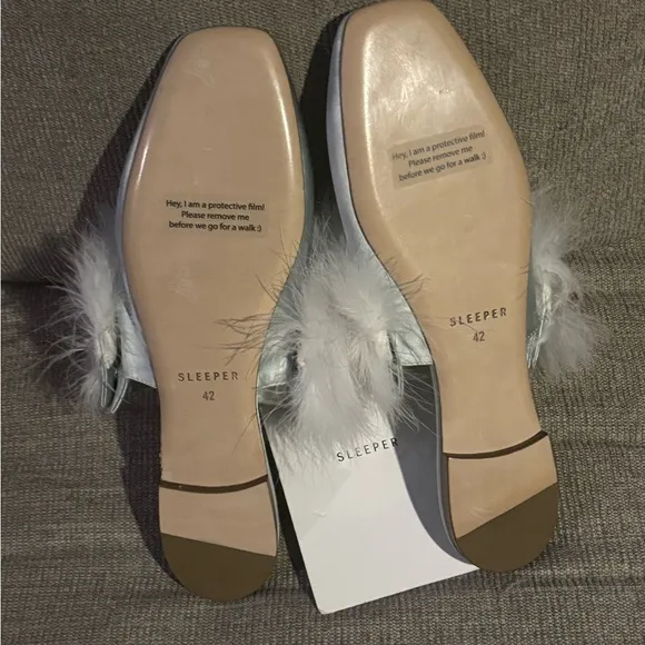 Sleeper Manon Mules Feather Silk Slippers
