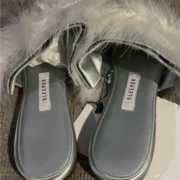 Sleeper Manon Mules Feather Silk Slippers