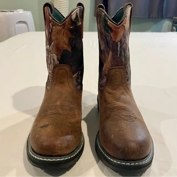 Smoky Mountain Cowboys Boots Boys 2.5 Girls Buffalo Western Leather Camo Fall