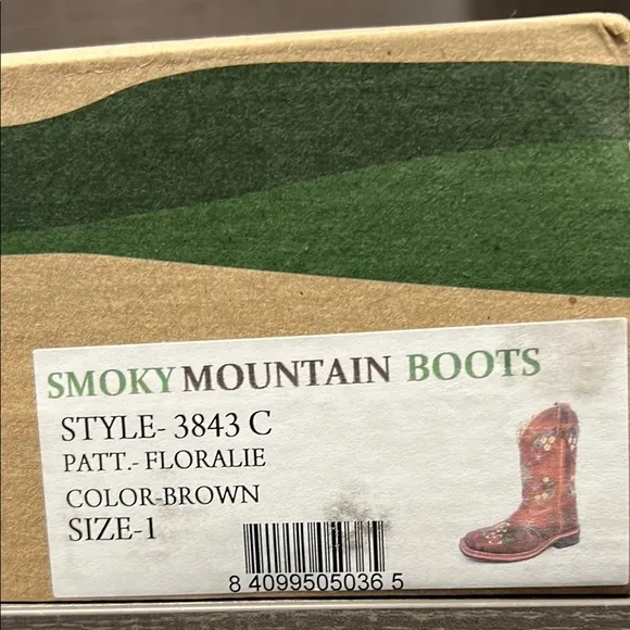 Smoky Mountain Youth Floralie Western/Cowboy Boots (Brown) - Size 1