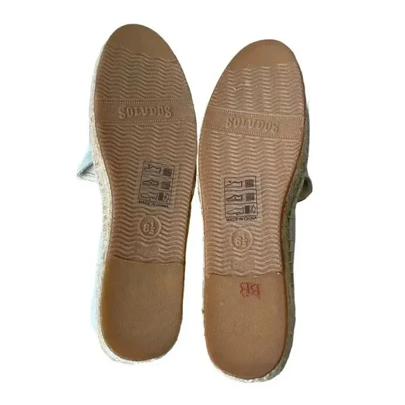 Soludos Lemons Smoking Slippers Chambrey Novelty Print ESPADRILLES SZ 8.5