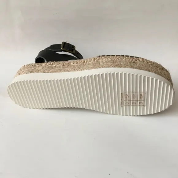 Soludos Olympia Black Leather Platform Espadrille Sandals Anthropologie 8