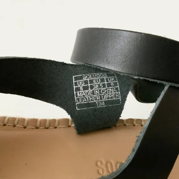Soludos Olympia Black Leather Platform Espadrille Sandals Anthropologie 8